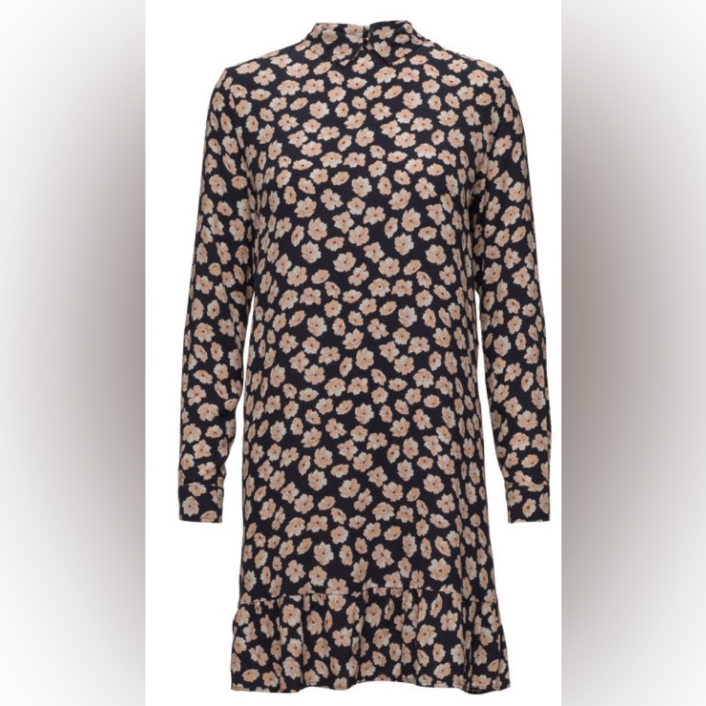 Ganni Crepe Floral Mini Dress
